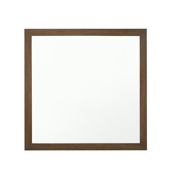 Acme Furniture Miquell 40 in. x 2 in. Modern Square Oak Framed Mirror