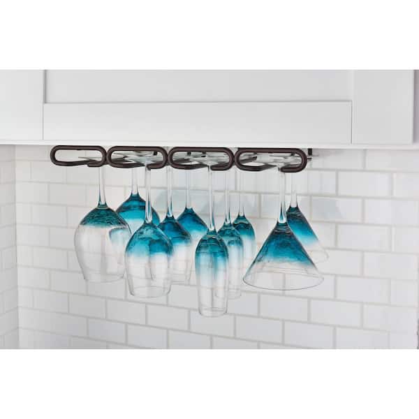 Bronze 11 in. Quad Under Cabinet Glass and Stemware Holder