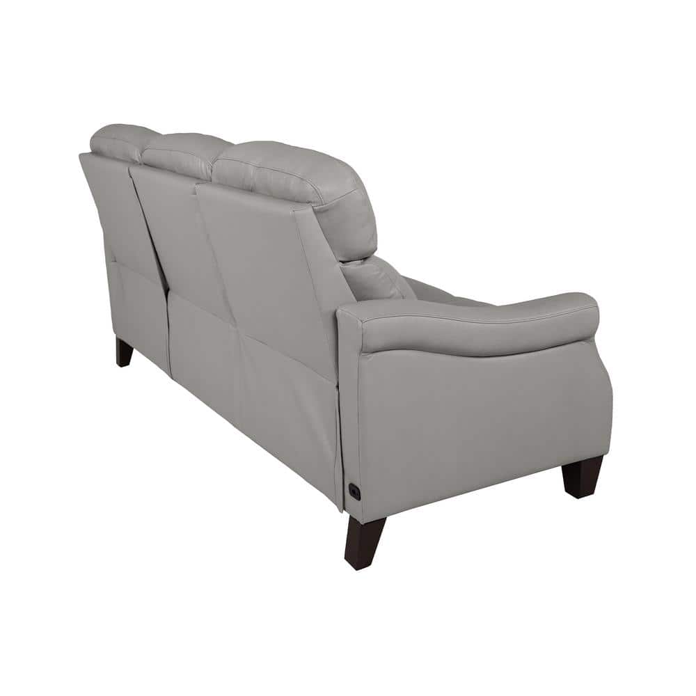 Felicity 84" Silver Faux Leather Reclining Sofa with USB Ports