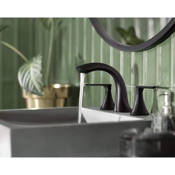 Findlay 8 in. Widespread 2-Handle Bathroom Faucet in Matte Black (Valve Included)