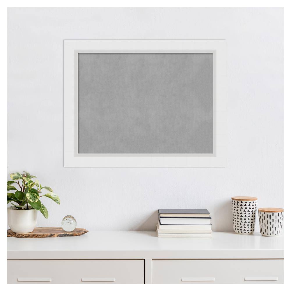 Blanco White and Grey Wood Framed Magnetic Board 24x18
