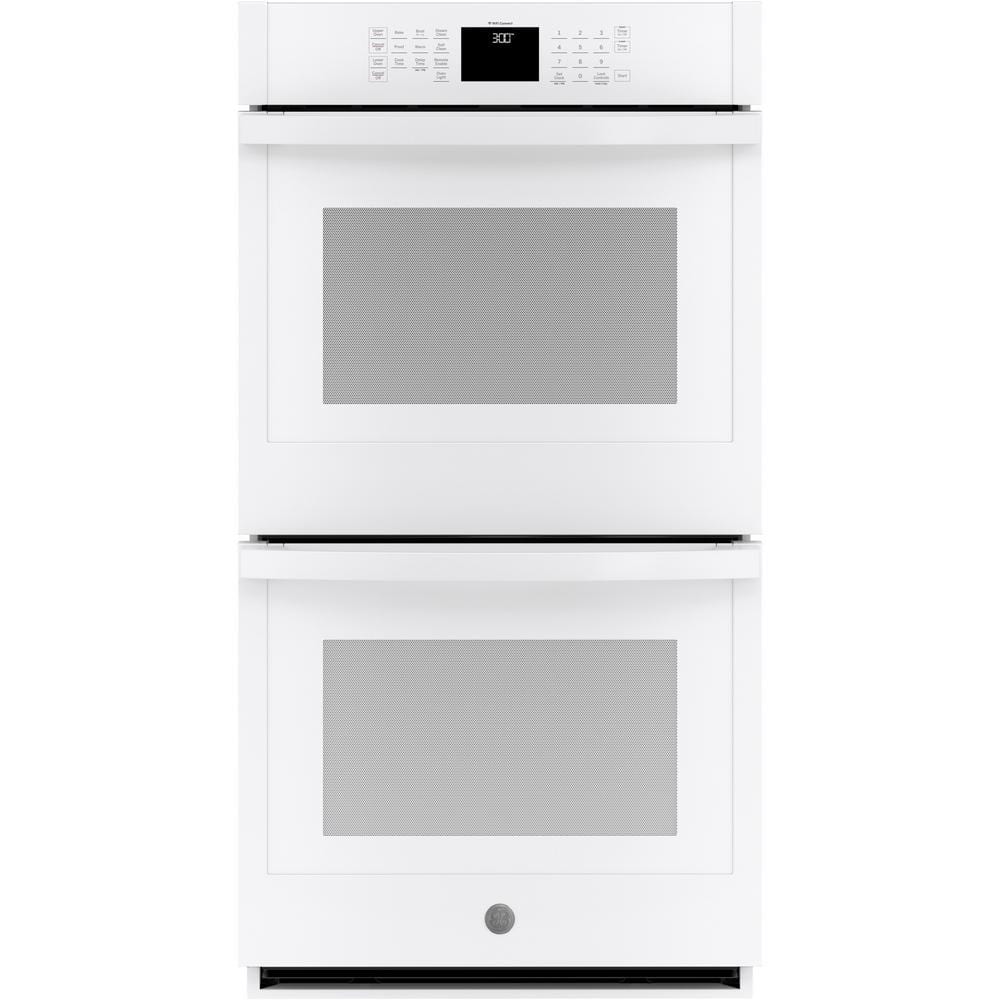 GE 27 in. Smart Double Electric Wall Oven with Self Clean in White