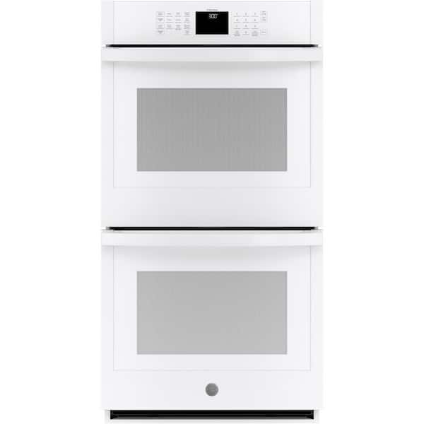 GE 27 in. Smart Double Electric Wall Oven with Self Clean in White