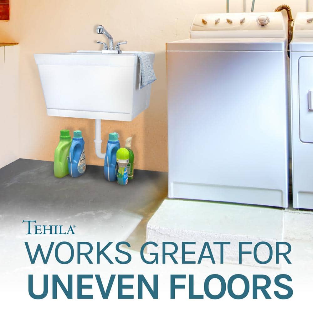 Tehila 23" White Wall-Mounted Utility Sink with Chrome Faucet