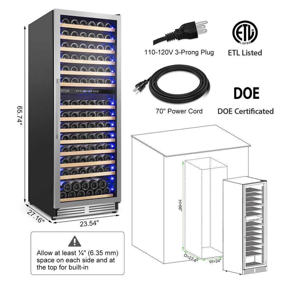 24" Dual Zone Stainless Steel Wine Cooler with Interior Lighting