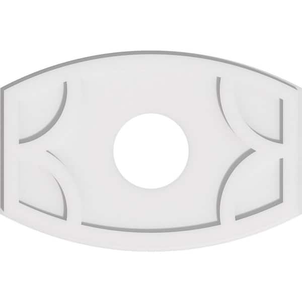 Ekena Millwork 24 in. W x 16 in. H x 6 in. ID x 1 in. P Kailey Architectural Grade PVC Contemporary Ceiling Medallion