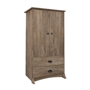 58.75 in H x 31.5 in. W x 22 in. D Salt Spring Drifted Gray 2-Door Armoire