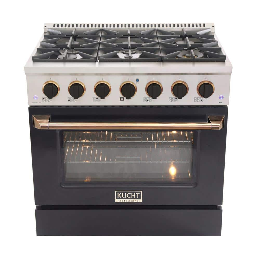 Kucht 36 in. 5.2 cu. ft. Dual Fuel Range with Gas Stove and Electric ...