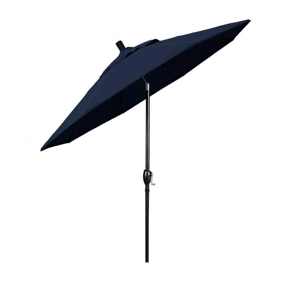 7.5 ft Navy Blue Aluminum Market Patio Umbrella with Crank Lift