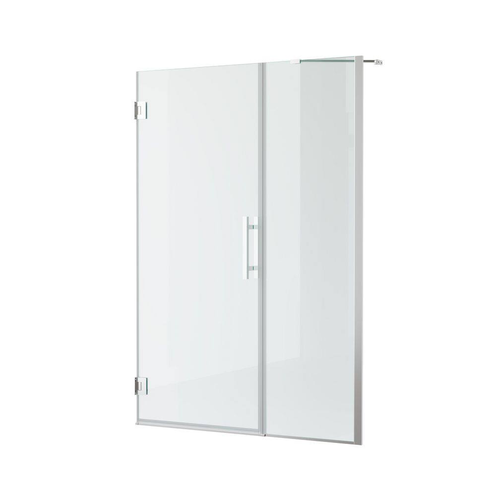 56 to 57 in. W x 72 in. H Hinged Frameless Shower Door in Chrome with 10mm Tempered Glass, Double-Sided Easy-Clean price history on PriceWatchPro
