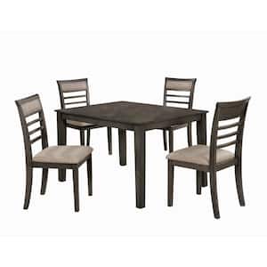Fafnir Weathered Gray and Beige Transitional Style Dining Table Set (5-Piece)