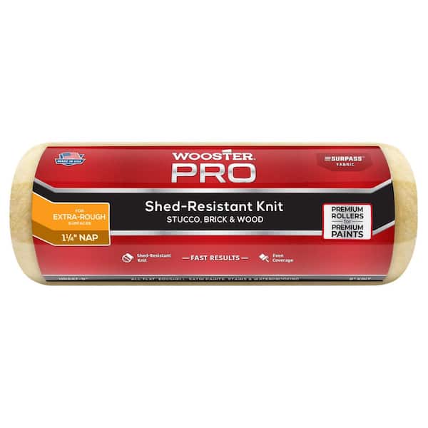 Wooster 9 in. x 1-1/4 in. Pro Surpass Shed-Resistant Knit High-Density Fabric Roller Cover Applicator/Tool