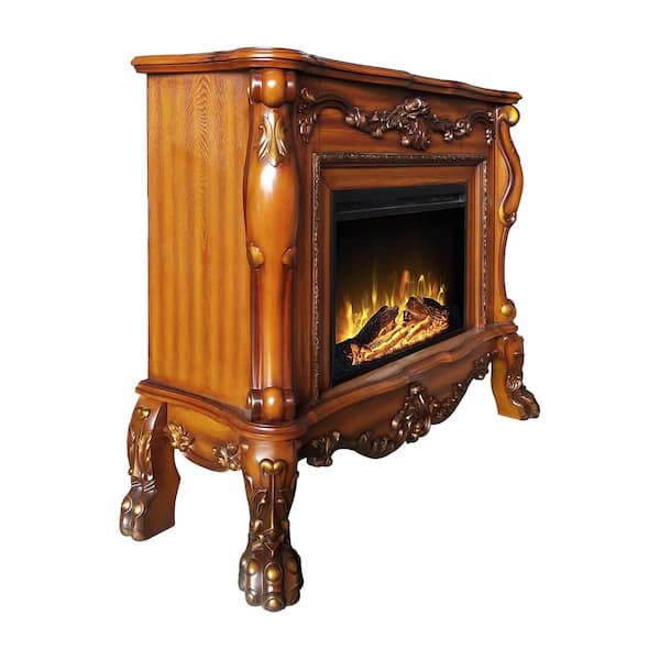 Acme Furniture - Dresden 47 in. Freestanding Wooden Electric Fireplace in Cherry Oak
