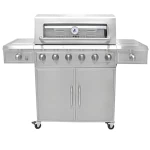 6 Burner Stainless Steel Dual Fuel Propane Gas Grill
