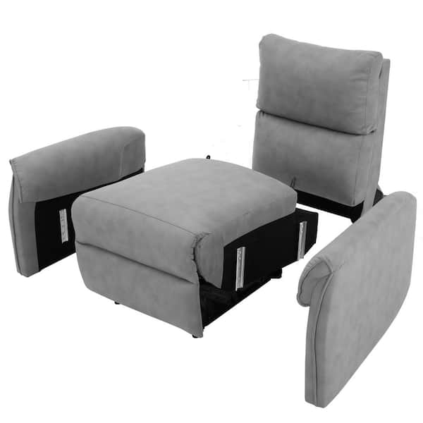 Ottomanson Recliner Chair for Adults, Gray, Easy Assembly, Living Room  Chairs, Manual Recliner with Cupholders and Back Support PRD-RC-13 - The  Home Depot