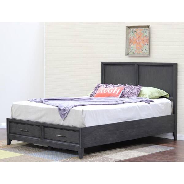 Chelsea Gray Wash Queen Storage Bed 7037gw, Chelsea King Bed With Storage Footboard