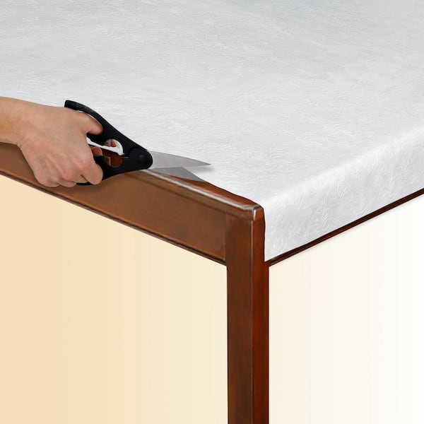 Elrene 52 In W X 144 L White Vinyl Table Pad 00048wht The Home Depot White Vinyl Table Pad, Table Pads 42 Round