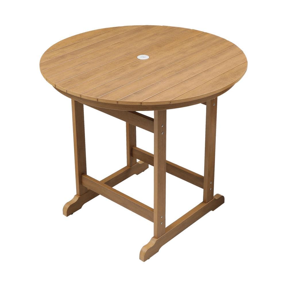 Myhomore HIPS Patio Bar Table With Umbrella Hole 1 97 In Table Pub For   Patio Dining Tables Lxy Hwcyzs 64 1000 