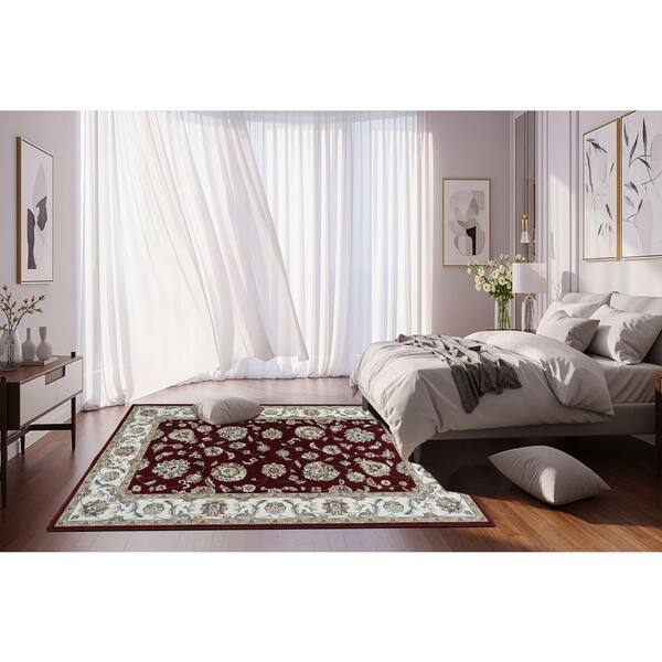 Judith Red/Ivory 5 ft. x 8 ft. Indoor Area Rug