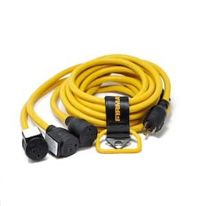 25 ft. 125-Volt 30 Amp L5-30P to 3 Multi-Directional 5-20R Outlets Generator Power Extension Cord with Storage Strap