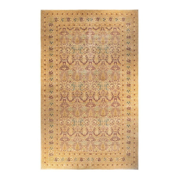 Mogul Traditional Ivory 12 ft. 1 in. x 19 ft. Oriental Area Rug