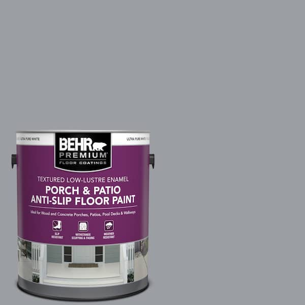 BEHR PREMIUM 1 gal. #760F-4 Down Pour Textured Low-Lustre Enamel Interior/Exterior Porch and Patio Anti-Slip Floor Paint
