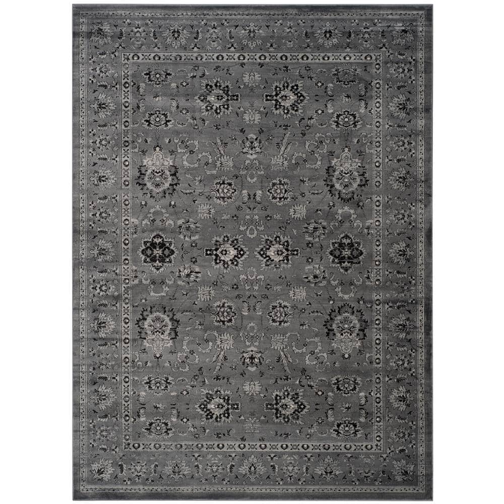Safavieh Vintage Dark Gray/Light Gray 8 ft. x 10 ft. Border Area Rug