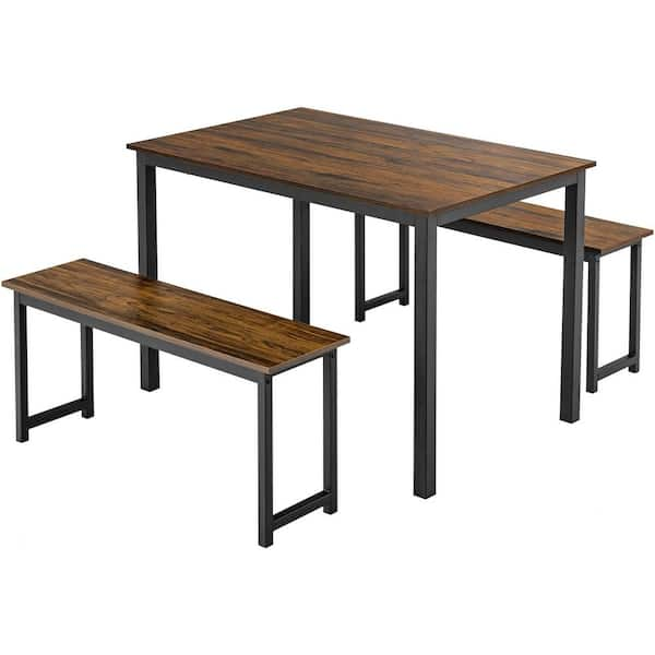 metal table and bench set