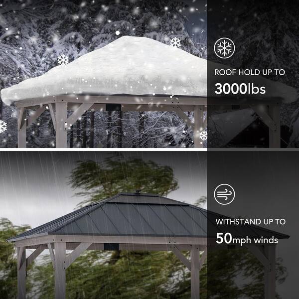 ⑦ aka_tombo_358❀です✩.*˚ Sunjoy Mavis 15 ft. x 13 ft. Cedar Framed Gazebo with Black