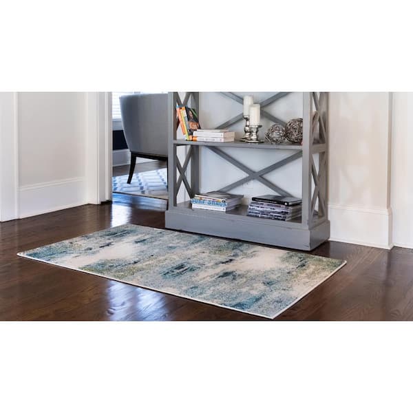 Unique Loom Chromatic Collection Modern Colorful & Vibrant Abstract Area  Rug for Any Home Décor, 4' 1 x 6' 1 Rectangle, Multi/Blue