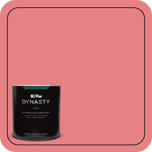BEHR DYNASTY 1 qt. #P170-4 Sugar Poppy Semi-Gloss Enamel Interior Stain-Blocking Paint and Primer