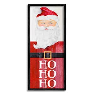 "Santa Clause Rustic Red Suit Charming Christmas" by Lanie Loreth Framed People Wall Art Print 10 in. x 24 in.