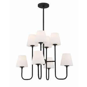 Crystorama Xavier 4-Light Vibrant Gold Chandelier with Steel Shade XAV ...