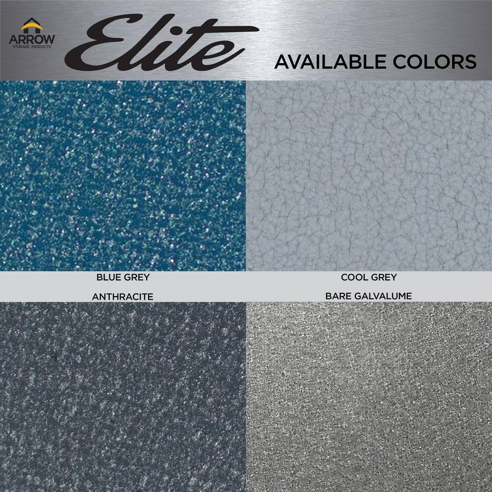 Elite 12' x 12' Cool Grey Steel Storage Shed Kit