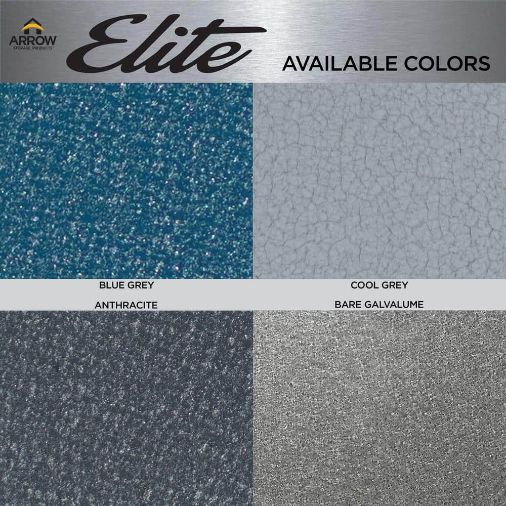 Elite 12' x 12' Cool Grey Steel Storage Shed Kit