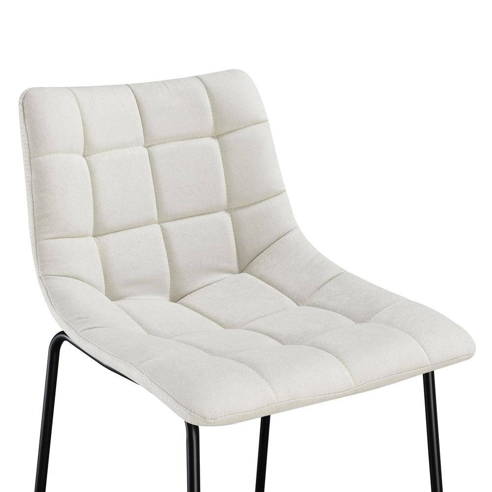 Linen White Industrial Leather & Metal 30" Bar Stool Set
