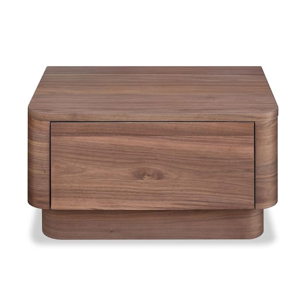 Odette Walnut 1-Drawer 20 in. W Nightstand