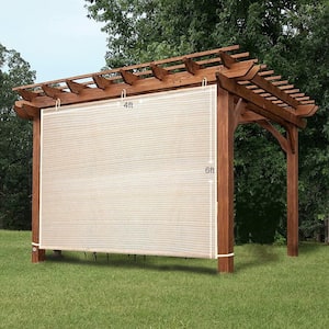 4 ft. x 6 ft. Alternative Solution for Roller Shade, Side Shade Wall for Pergola, Porch, Canopy or Gazebo, Wheat