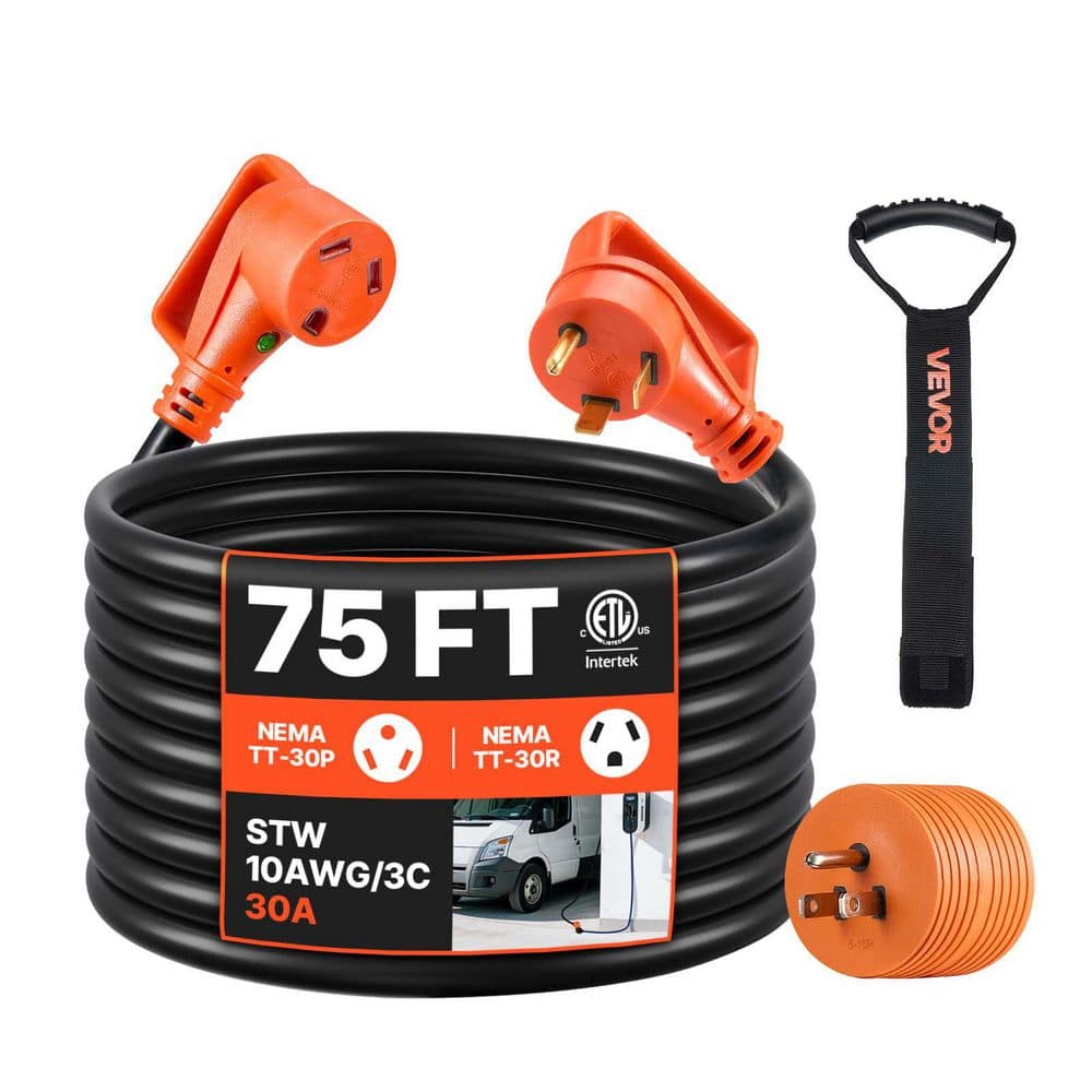 75 FT. RV Extension Cord, STW 10/3 Gauge Wire, 30 Amp 125V 2500W Marine Extension Cord, with Lighted End & Locking Plug price history on PriceWatchPro