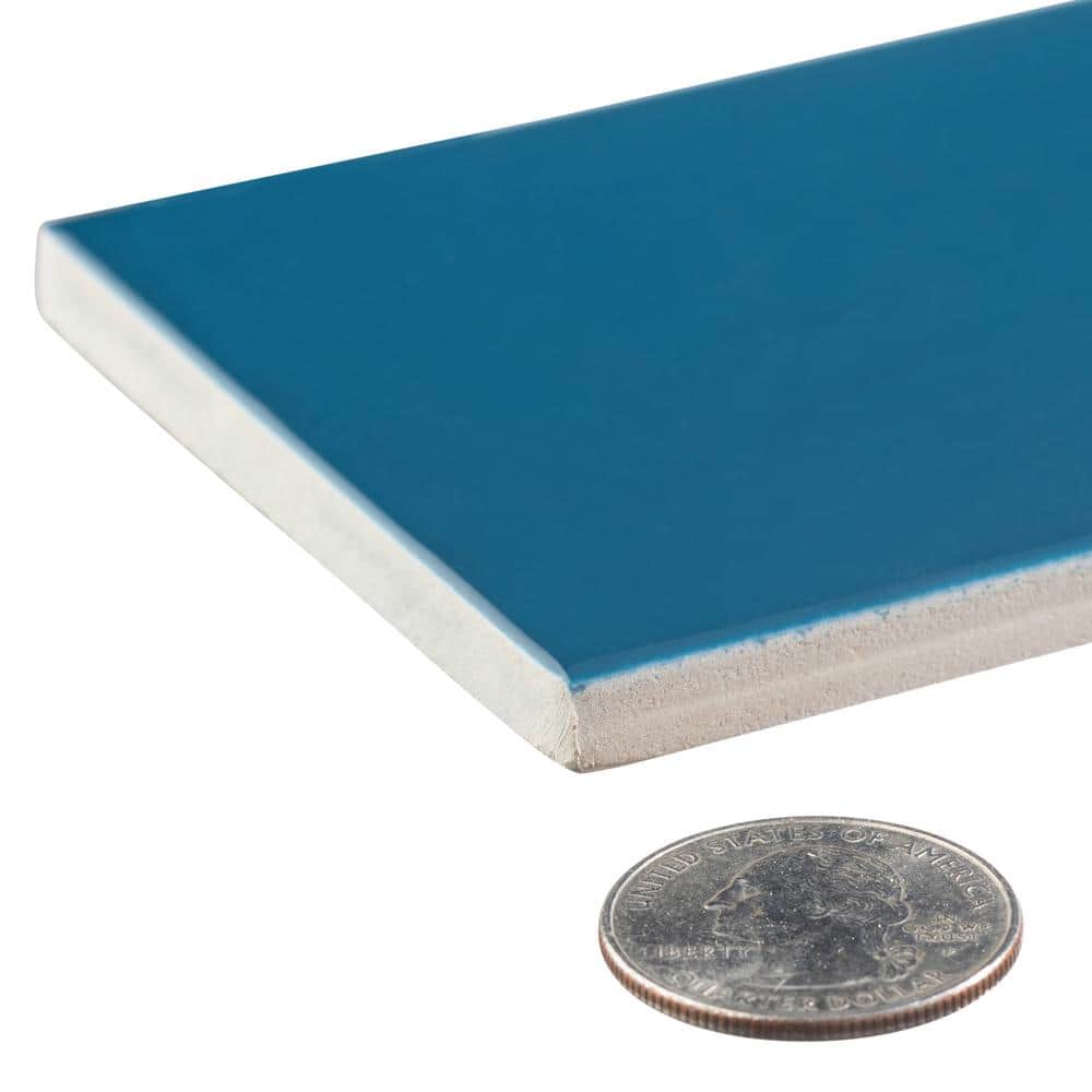 Galor-Nayim 3" x 12" Glossy Blue Ceramic Wall Tile