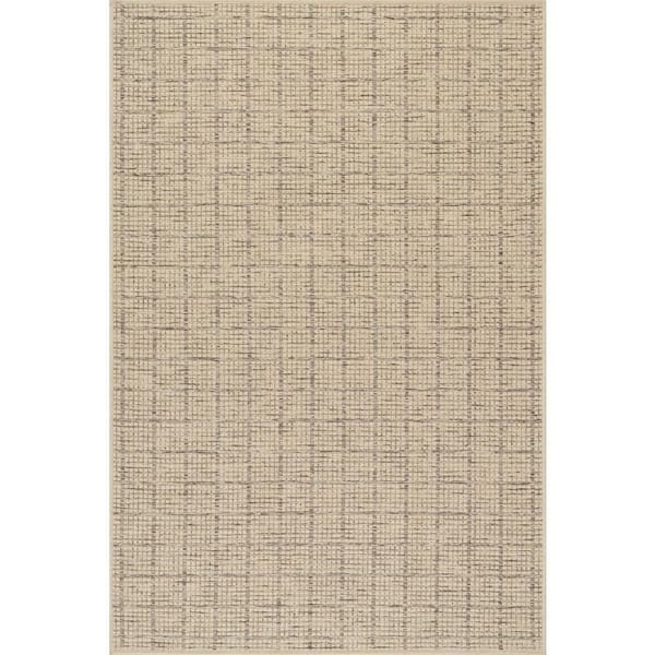 Sylvara Modern Checkered Area Beige 5 ft. x 8 ft. Indoor Area Rug