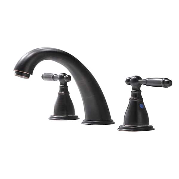 Phiestina 8 in. Widespread 3-Hole Lavatory 2-Handles Bathroom Faucet, Faucets with Matching Pop-Up Drain in Oil Rubbed Bronze
