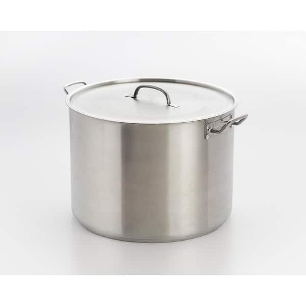 ExcelSteel Professional 35 qt. Stainless Steel Stock Pot with Lid 514 - The  Home Depot
