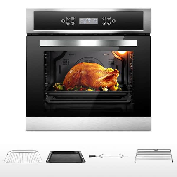 24 in. 2.5 cu. ft. Single Electric Convection Thermal Wall Oven with 11 Functions in Stainless Steel