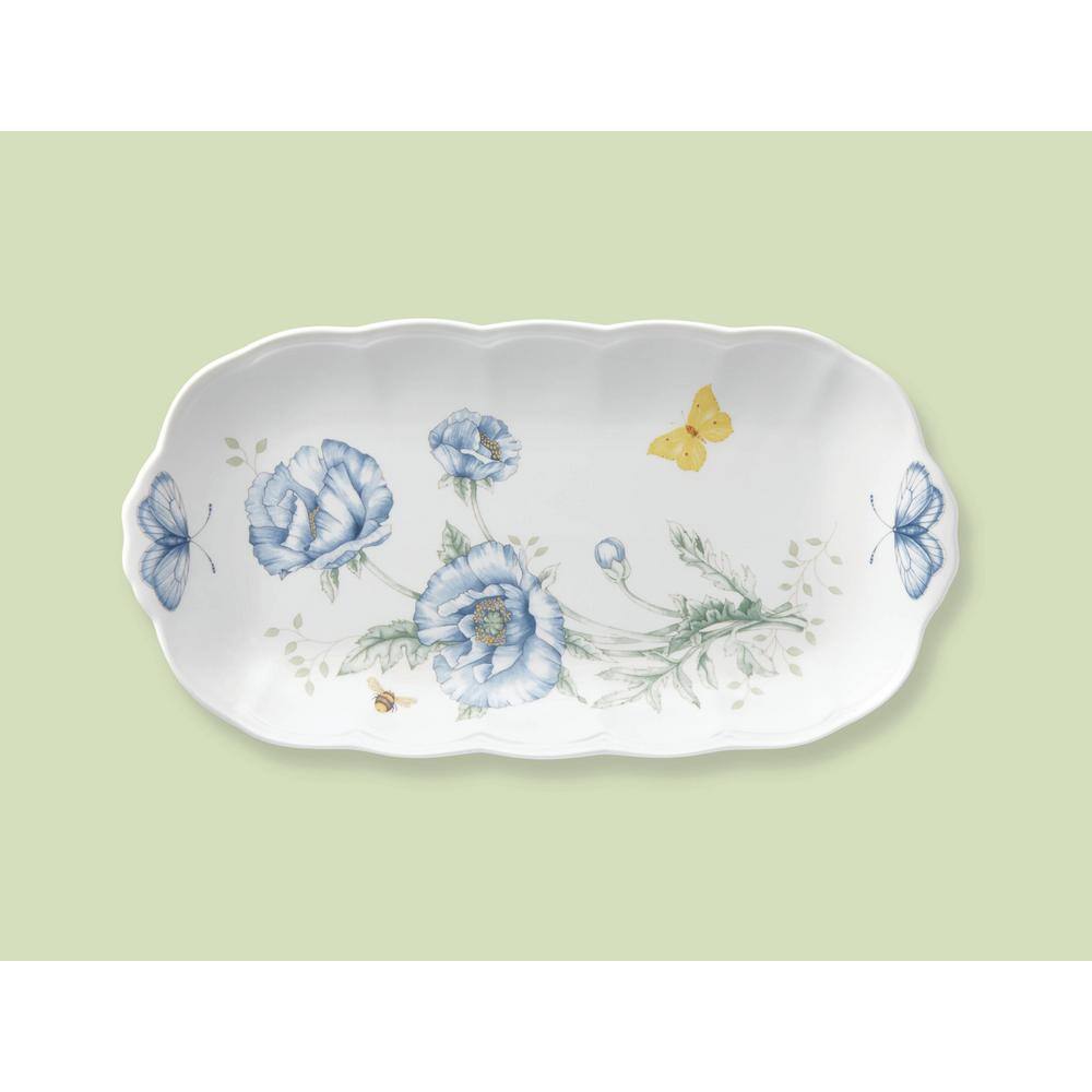 Butterfly Meadow White Porcelain Oblong Sandwich Tray