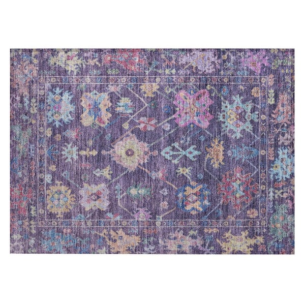 Chantille Machine Washable Indoor/Outdoor Abstract ACN2234 Eggplant 1 ft. 8 in. x 2 ft. 6 in. Accent Rug