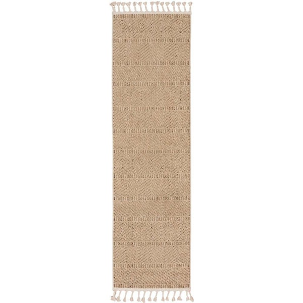 Nourison Paxton Mocha 2 ft. x 8 ft. Geometric Contemporary Kitchen Runner Area Rug