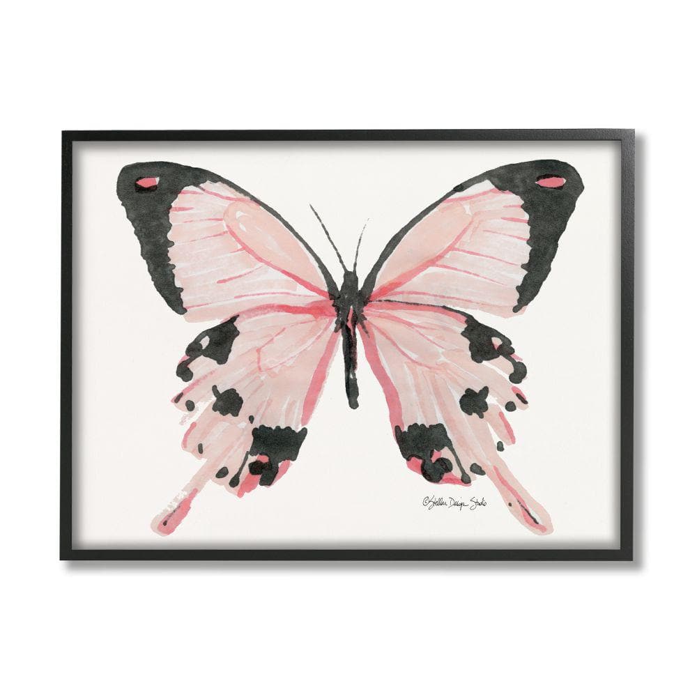 Stupell Industries Pink Butterfly Splatter Patterned Wings by Stellar  Design Studio Framed Print Animal Texturized Art 11 in. x 14 in.  ai-131_fr_11x14