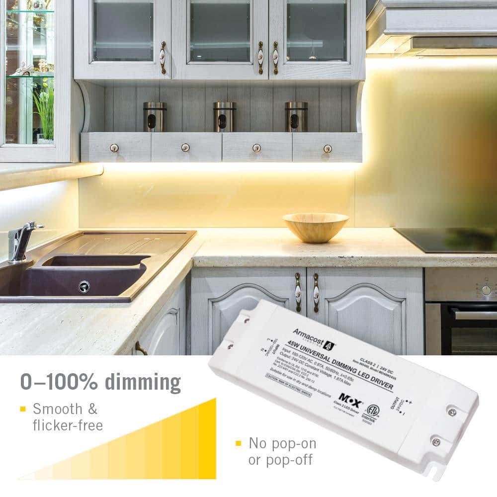 45-Watt White Universal Dimming LED Transformer Driver