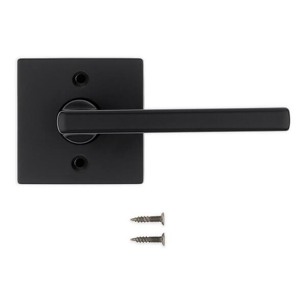 Kwikset Halifax Square Matte Black Half-Dummy Door Lever 788HFL